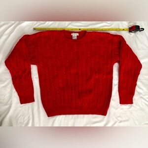 EUC Talbots rich red cable knit sweater. 2nd pic best represents color:)